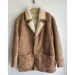 Orvis Men’s 100% Lamb Shearling Jacket EUC Rancher Barn Chore Coat SZ XL